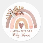 Boho Rust Terracotta Waterverf Rainbow Ronde Sticker (Voorkant)