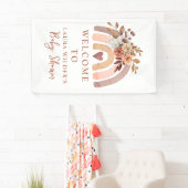 Boho Rust Terracotta Waterverf Rainbow Spandoek (Insitu)