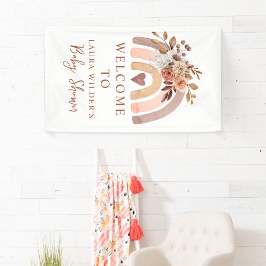 Boho Rust Terracotta Waterverf Rainbow Spandoek (Insitu)