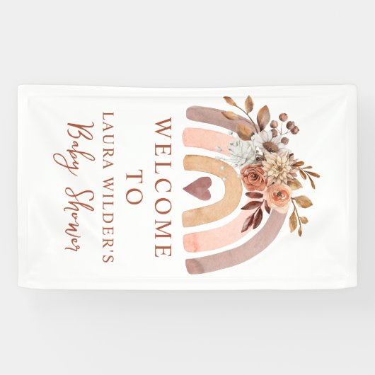 Boho Rust Terracotta Waterverf Rainbow Spandoek (Horizontaal)