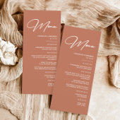 Boho Rust Terracotta Wedding Menu