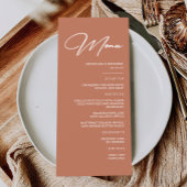 Boho Rust Terracotta Wedding Menu