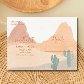 Boho Rust Terracotta Woestijn Bruiloft Save the Da Aankondigingskaart