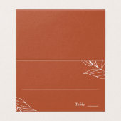Boho Rust Trouwreceptie Tafel Plaats Kaart (Buitenkant ongevouwen)