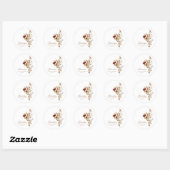 Boho Rustic Aards Natuur Botanische Bruidsdouche Ronde Sticker (Vel)