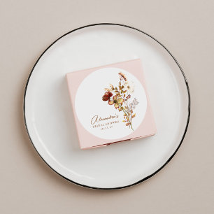 Boho Rustic Aards Natuur Botanische Bruidsdouche Ronde Sticker