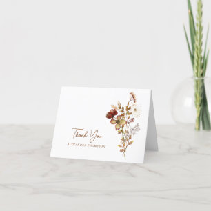 Boho Rustic Aards Natuur Botanische Bruiloftsdouch Bedankkaart