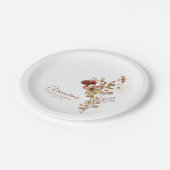 Boho Rustic Aards Natuur Botanische Bruiloftsdouch Papieren Bordje (Gekanteld)