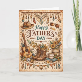 Boho Rustic Americana Fathers Day Feestdagen Kaart