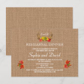 Boho Rustic Antlers Fall Wedding Rehearsal Dinner Kaart (Voorkant / Achterkant)