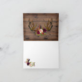 Boho Rustic antlers floral Dank u wel Bedankkaart (Binnen)