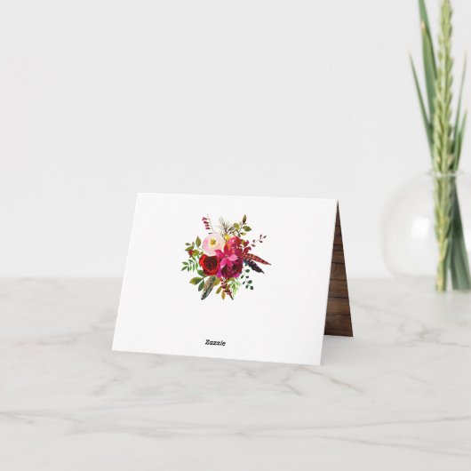 Boho Rustic antlers floral Dank u wel Bedankkaart (Achterkant)