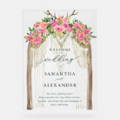 Boho Rustic Arch Roses Western Wedding Welcome Acryl Bord (Voorkant)