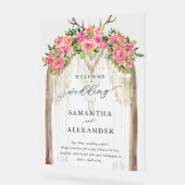 Boho Rustic Arch Roses Western Wedding Welcome Acryl Bord (Hoek)