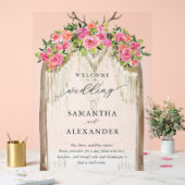 Boho Rustic Arch Roses Western Wedding Welcome Acryl Bord (Huwelijk)