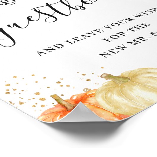 Boho Rustic Autumn Floral Wedding Guestbook Poster (Hoek)