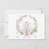 Boho Rustic Baby in Bloom Pink Bow Baby shower Bedankkaart (Achterkant)