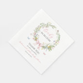 Boho Rustic Baby in Bloom Pink Bow Baby shower Servet (Hoek)
