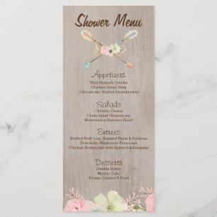 Boho Rustic-Baby of -Vrijgezellenfeest, huwelijksm Menu