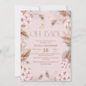 Boho Rustic Baby Shower Invitation Kaart (Voorkant)