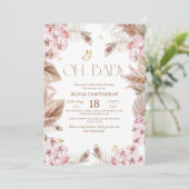 Boho Rustic Baby Shower Invitation Kaart (Staand voorkant)