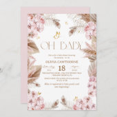 Boho Rustic Baby Shower Invitation Kaart (Voorkant / Achterkant)