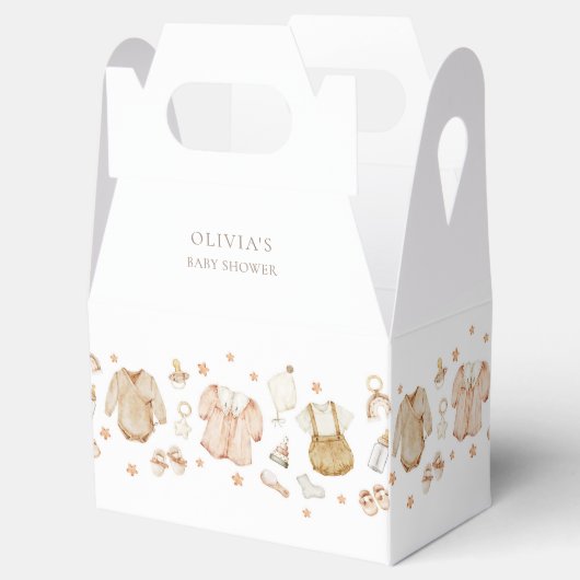 Boho Rustic Babykleding Baby shower Bedankdoosjes (Geopend)