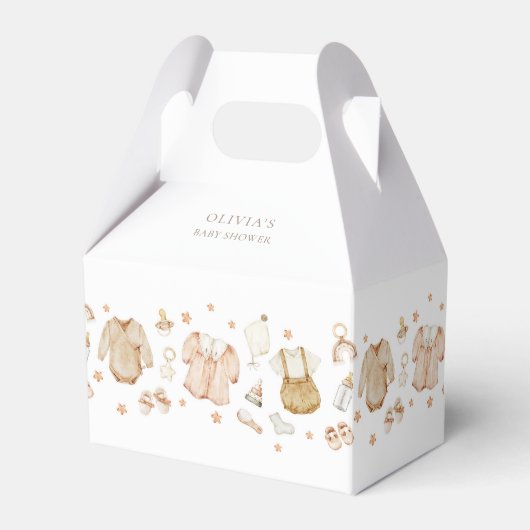 Boho Rustic Babykleding Baby shower Bedankdoosjes (Voorkant Zijde)