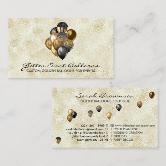 Boho rustic Balloon Decoration Visitekaartje (Voorkant / Achterkant)