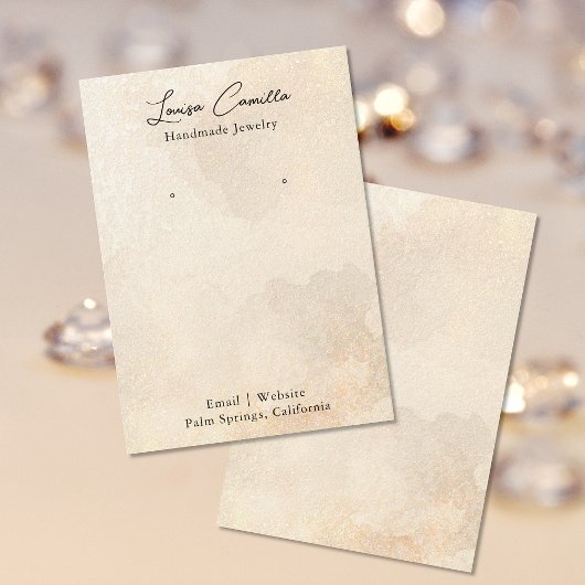 Boho Rustic Beige Custom Earring Display Kaart Visitekaartje
