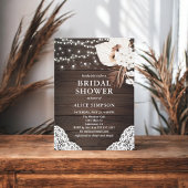 Boho Rustic Beige Floral Bridal Shower Kaart