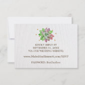 Boho Rustic Bloemige Succulenten Trouwwebsite RSVP Kaartje (Achterkant)