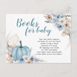 Boho Rustic Blue Pumpkin Herfst boekt voor Baby Uitnodiging Briefkaart
