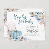 Boho Rustic Blue Pumpkin Herfst boekt voor Baby Uitnodiging Briefkaart (Voorkant / Achterkant)
