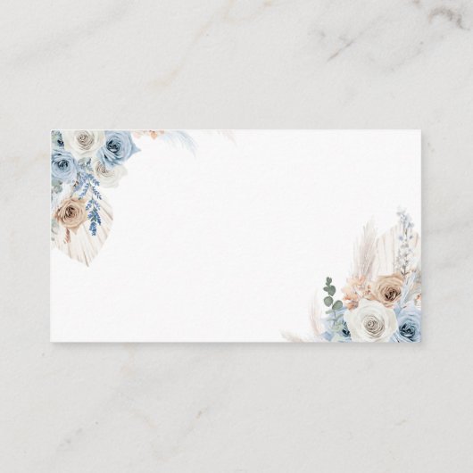 Boho Rustic Blue Pumpkin Herfst Diaper Raffle Informatiekaartje (Achterkant)