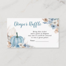 Boho Rustic Blue Pumpkin Herfst Diaper Raffle