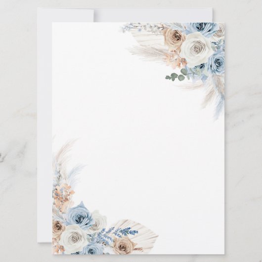 Boho Rustic Blue Pumpkin Het is een jongen Herfst Kaart (Achterkant)