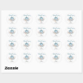 Boho Rustic Blue Pumpkin Het is een Jongen Herfst  Ronde Sticker (Vel)