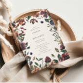 Boho Rustic Botanical Burgundy Border Wedding Kaart