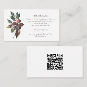Boho Rustic Botanische Bourgondische Trouw-RSVP On Informatiekaartje