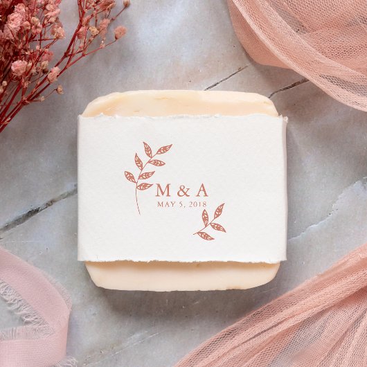 Boho Rustic Branches Wedding Initialen Monogram Rubberstempel