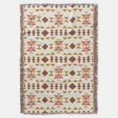 Boho Rustic Brown Earth Tone Tribal Pattern Deken (Voorkant Verticaal)