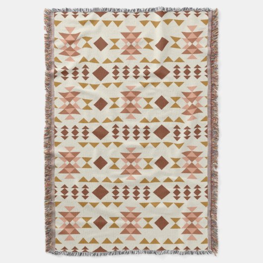 Boho Rustic Brown Earth Tone Tribal Pattern Deken (Voorkant Verticaal)