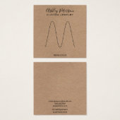 Boho Rustic brown kraft ring display Vierkante Visitekaartjes (Voorkant /achterkant)