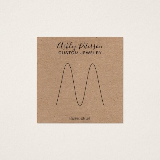 Boho Rustic brown kraft ring display Vierkante Visitekaartjes (Voorkant)