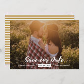 Boho Rustic Brush Script Foto De datum opslaan Save The Date (Voorkant / Achterkant)