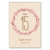 Boho Rustic Cherry Blossom Wreath Wedding Kaart (Achterkant)
