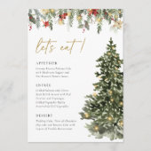 Boho Rustic Christmas Pine Tree Lights Wedding Menu (Voorkant)