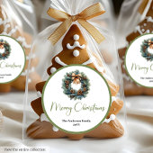 Boho Rustic Christmas Wreath Botanical Sticker