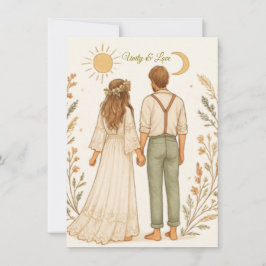 Boho Rustic Cowboy Trouwdag Save the Date Kaart